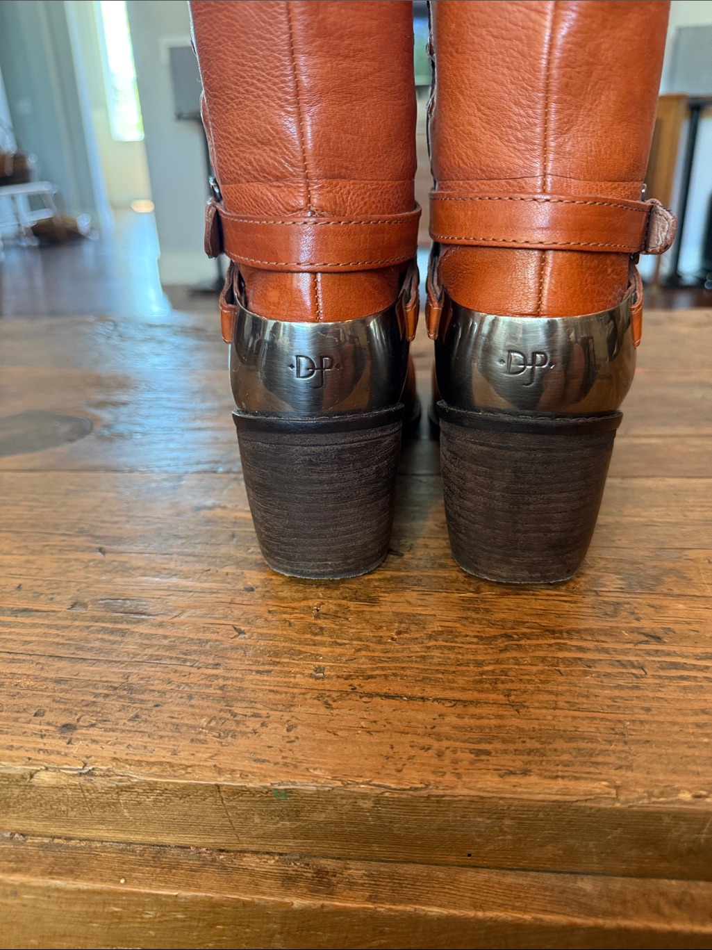 Donald Pliner Pumpkin Brown Studded Leather Vintage Bara Boots Size 8 — image 5 of 7